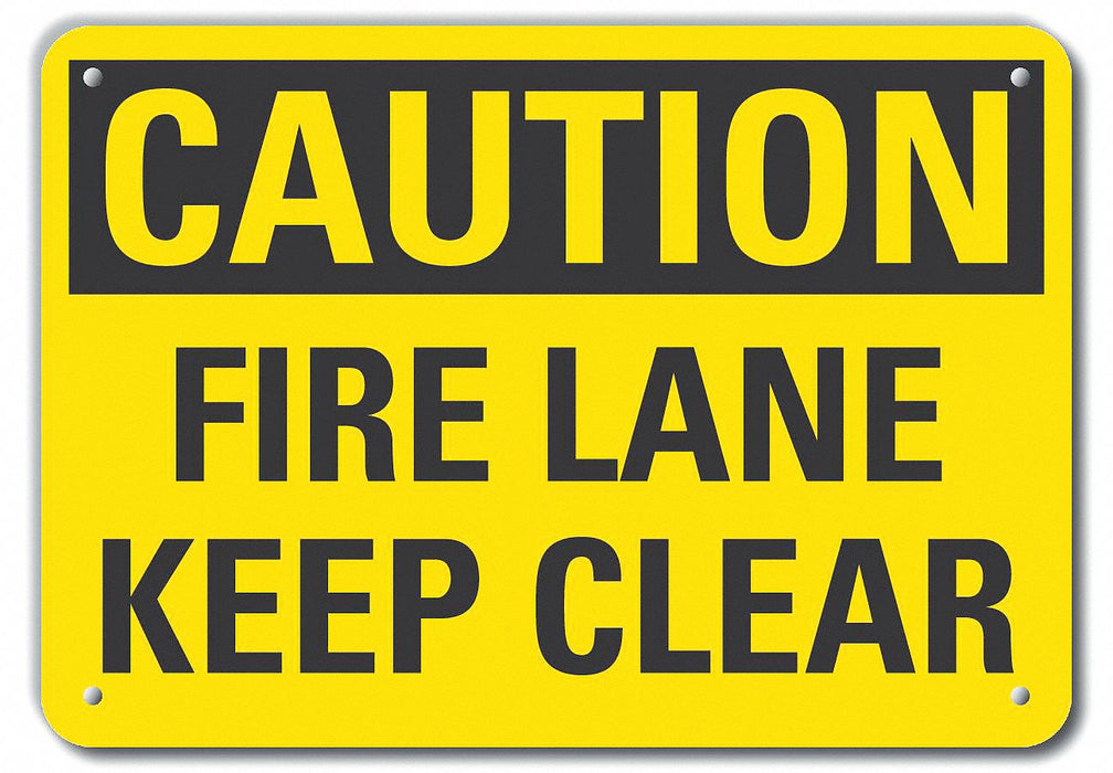 Rflctv Fire Lane Cautn Sign 10x14in Alum