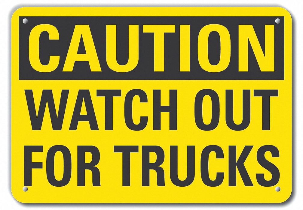 Caution Sign 7 inx10 in Plastic