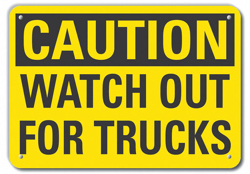 Caution Sign 7 inx10 in Plastic