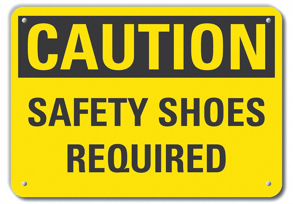 Rflct Foot Caution Sign 10x14in Alum