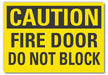 Fire Door Caution Reflective Label 5x7in