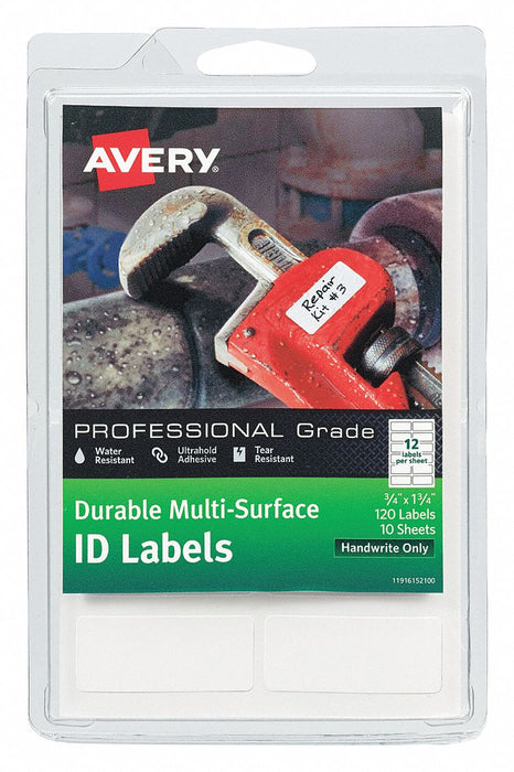 Label 1-3/4 Wx3/4 H 120 No.of Labls PK10