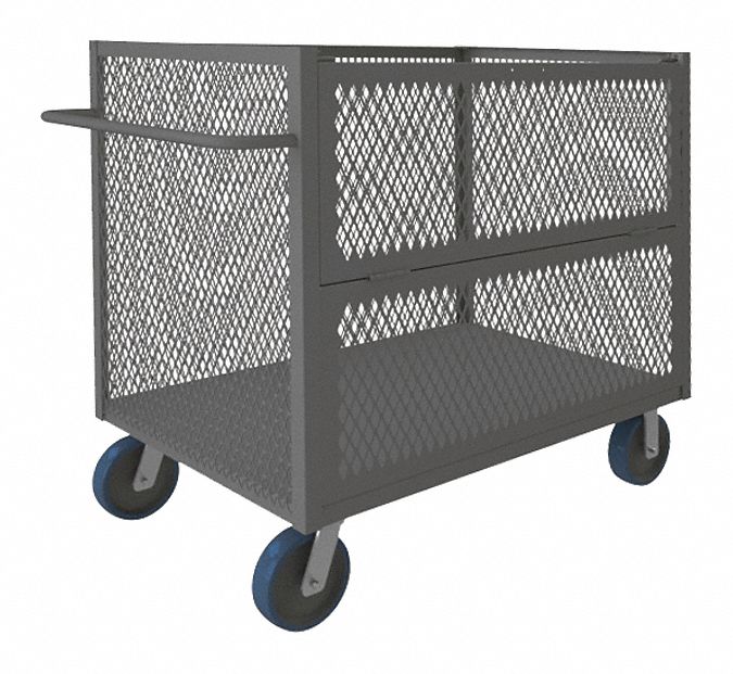 3 Sided Mesh Cart w/Drop Gate 2000 lb.