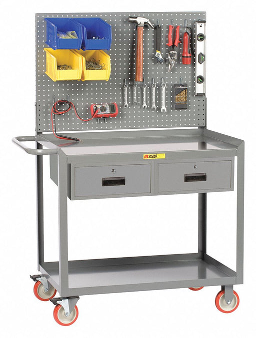 Mobile Wrkstion Steel 36 L 24 W 2 Shelf