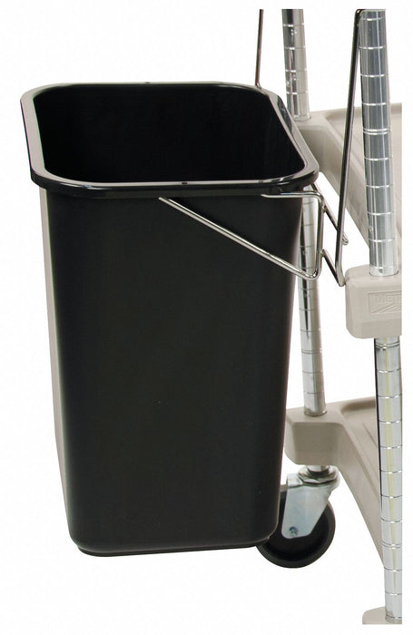 Wastebasket 25 lb Black Polyethylene