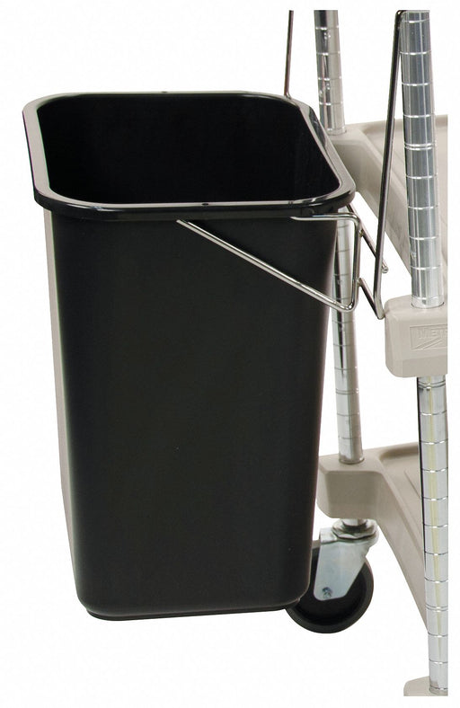 Wastebasket 25 lb Black Polyethylene