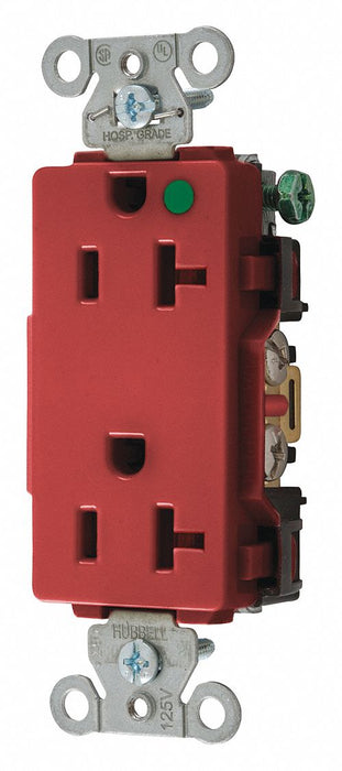 Receptacle Red 20 A 2P3W Back Side 1PK