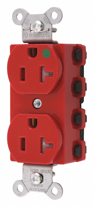 Receptacle Red 20 A 2P3W Back 1PK