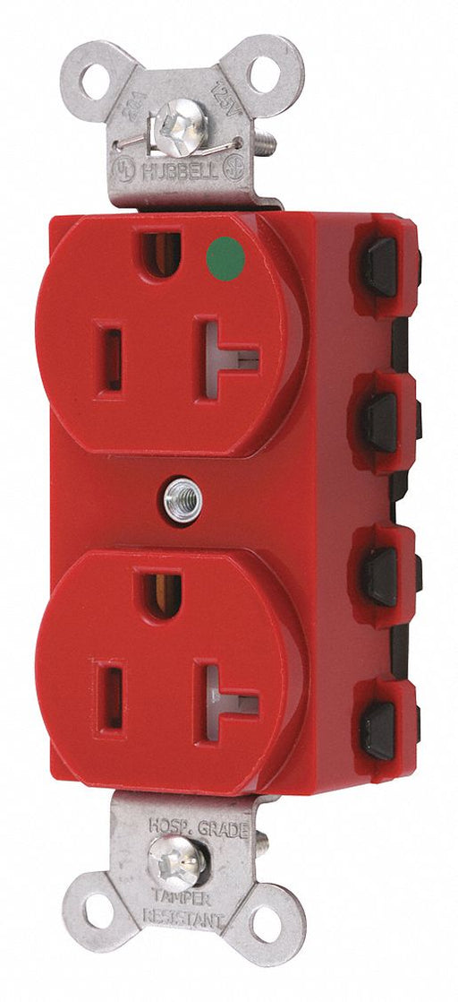 Receptacle Red 20 A 2P3W Back 1PK