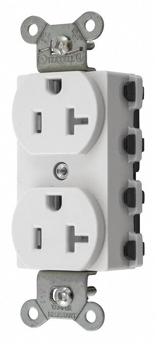 Receptacle White 20 A 2P3W Back 1PK