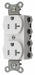 Receptacle White 20 A 2P3W Back 1PK
