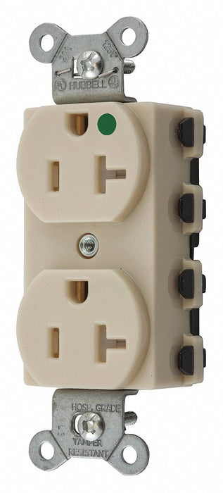 Receptacle Ivory 20 A 2P3W Back 1PK