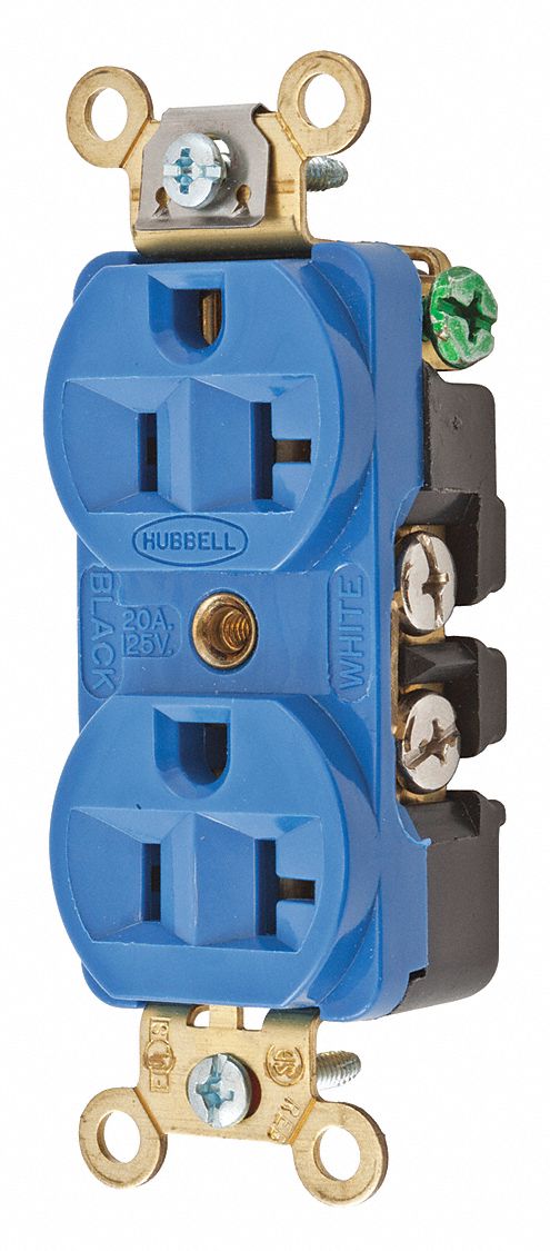 Receptacle Blue 20 A 2P3W Back Side 1PK
