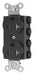 Receptacle Black 20 A 2P3W Back 1PK