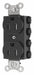 Receptacle Black 15 A 2P3W Back 1PK