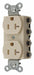 Receptacle Ivory 20 A 2P3W Back 1PK
