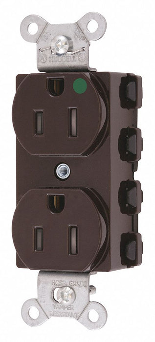Receptacle Brown 15 A 2P3W Back 1PK