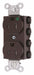 Receptacle Brown 15 A 2P3W Back 1PK