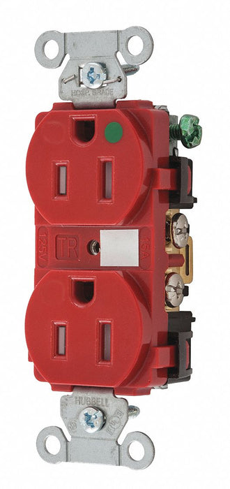 Receptacle Red 15 A 2P3W Back Side 1PK