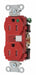 Receptacle Red 15 A 2P3W Back Side 1PK