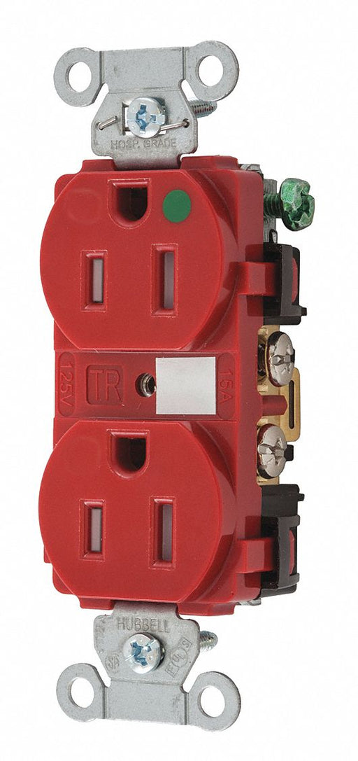Receptacle Red 15 A 2P3W Back Side 1PK