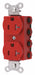 Receptacle Red 20 A 2P3W Back 1PK