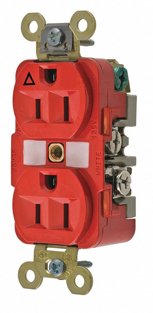 Receptacle Red 15 A 2P3W Back Side 1PK
