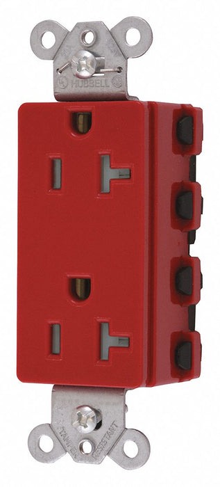 Receptacle Red 20 A 2P3W Back 1PK