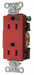 Receptacle Red 15 A 2P3W Back Side 1PK