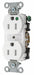 Receptacle White 15A Nylon Duplex Outlet