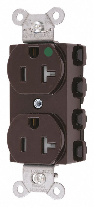 Receptacle Brown 20 A 2P3W Back 1PK