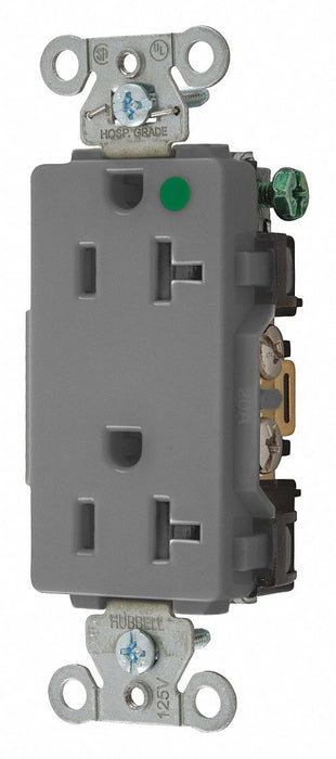 Receptacle Gray 20 A 2P3W Back Side 1PK