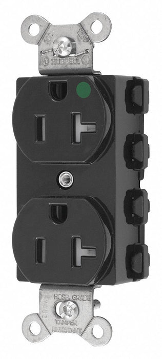 Receptacle Black 20 A 2P3W Back 1PK