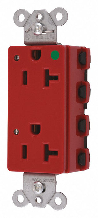 Receptacle Red 1.0 HP 20A 3 Wires Nylon