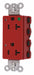 Receptacle Red 1.0 HP 20A 3 Wires Nylon
