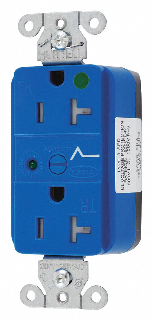 Receptacle Blue 20 A 2P3W Back 1PK