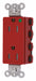 Receptacle Red 15 A 2P3W Back 1PK