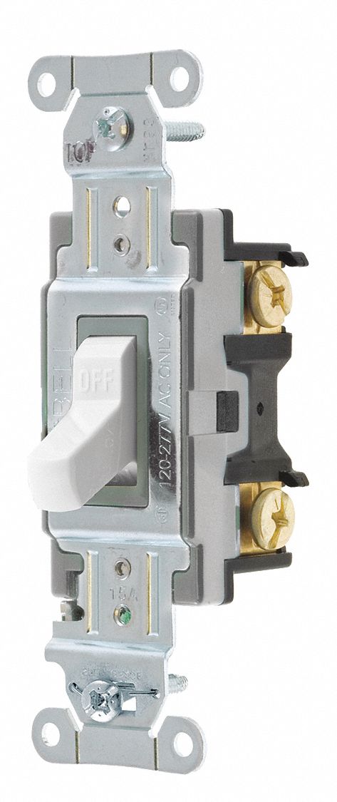 Wall Switch Wht 15A Back Side SnglPole