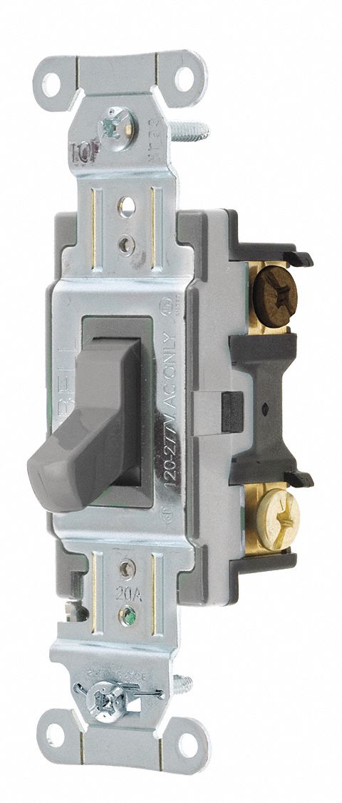 Wall Switch 20A Gray Toggle 1 to 2 HP