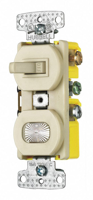 Combo Device Ivory 1P Switch/Pilot Light