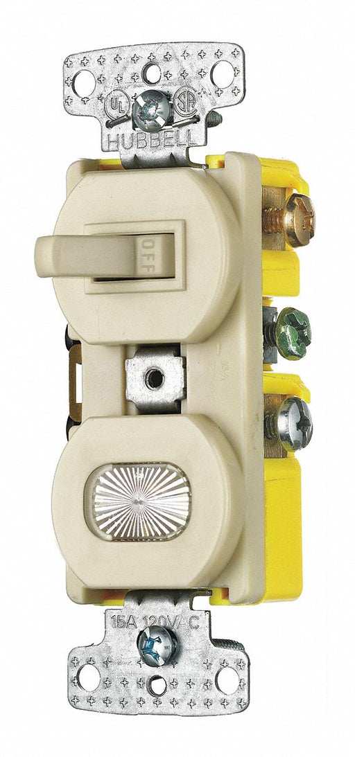 Combo Device Ivory 1P Switch/Pilot Light