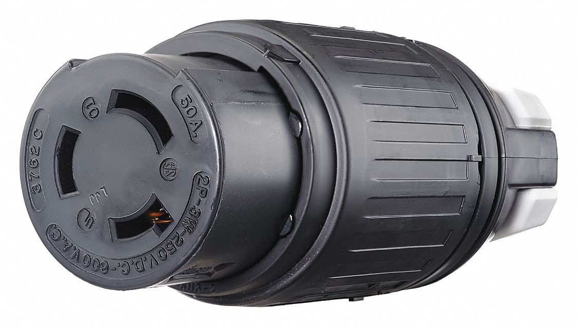 Locking Connector Black Nylon 2 Poles