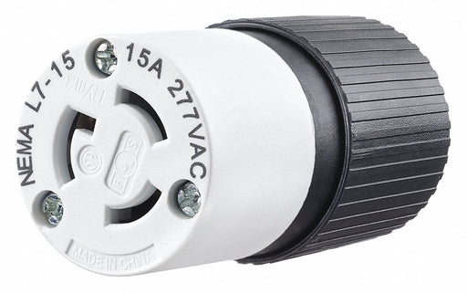 Locking Connector Black/White 277VAC 15A
