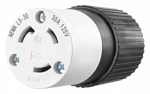 Locking Connector Black/White 125VAC 30A