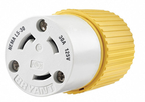 Locking Connector Yellow/White Nylon 30A