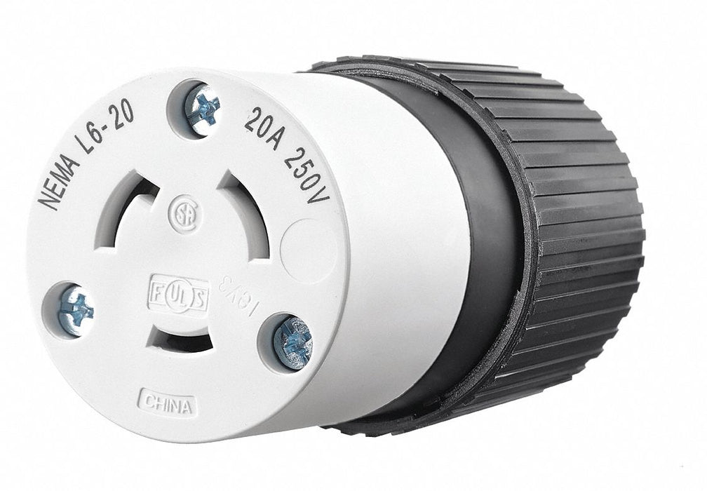 Locking Connector Black/White 250VAC 20A
