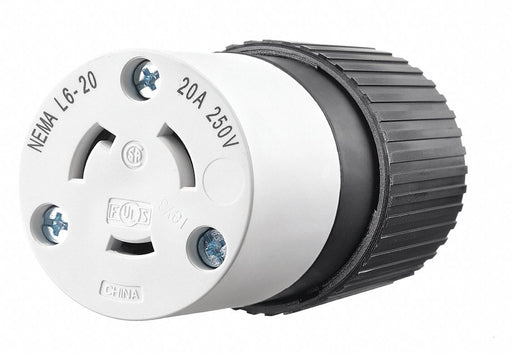 Locking Connector Black/White 250VAC 20A