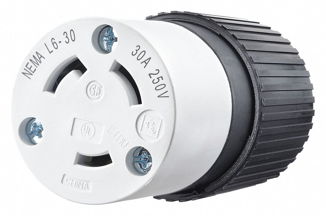 Locking Connector Black/White 250VAC 30A