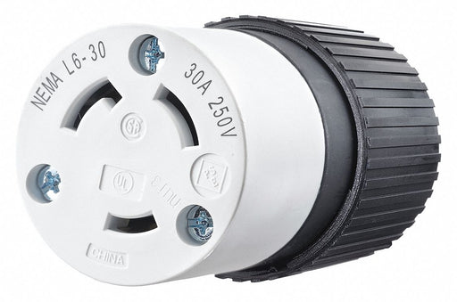 Locking Connector Black/White 250VAC 30A