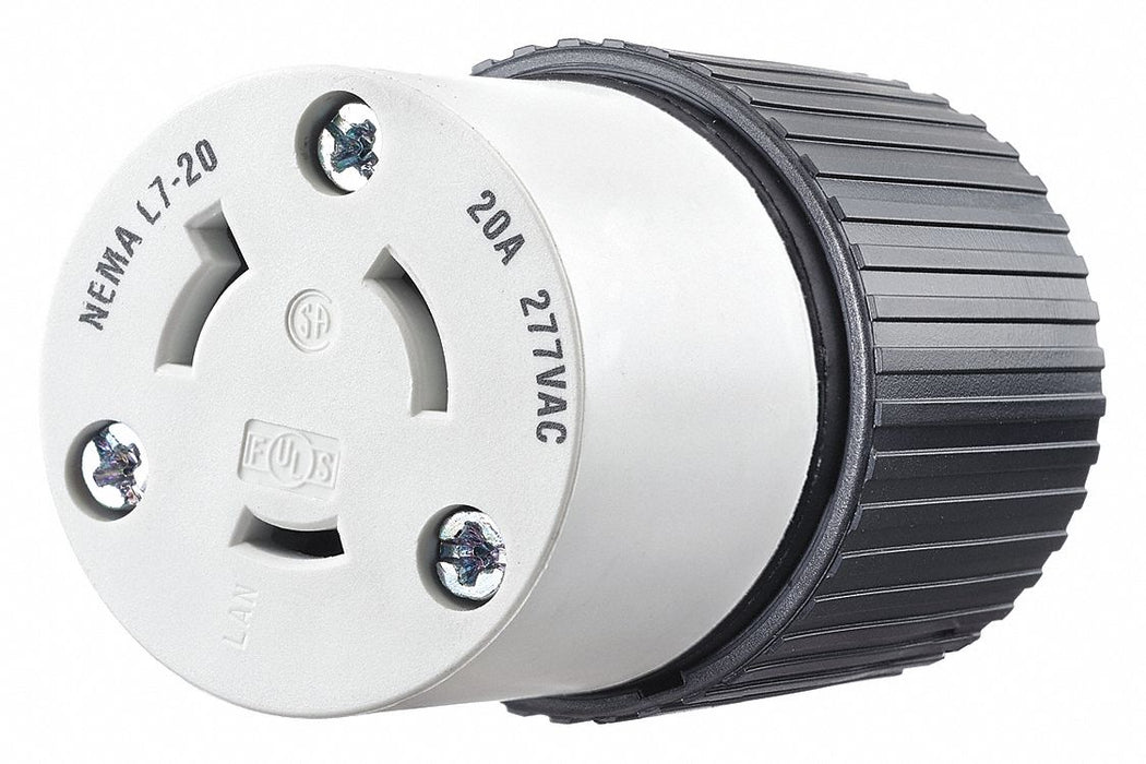 Locking Connector Black/White 277VAC 20A